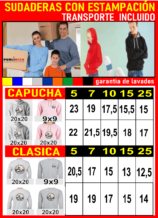 sudaderas personalizadas 																														 